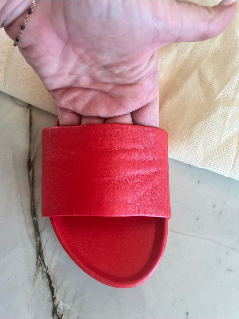 Beek Cherry Red Slide Sandals - Women's Slip-On Slides - Picture 4 of 10